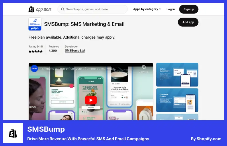 SMSBump - Drive More Revenue With Powerful SMS and Email Campaigns