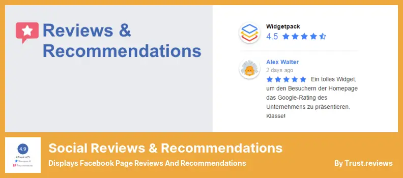 Social Reviews & Recommendations Plugin - Displays Facebook Page Reviews and Recommendations