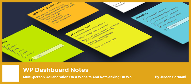 WP Dashboard Notes Plugin - Multi-person Collaboration On a Website and Note-taking On WordPress