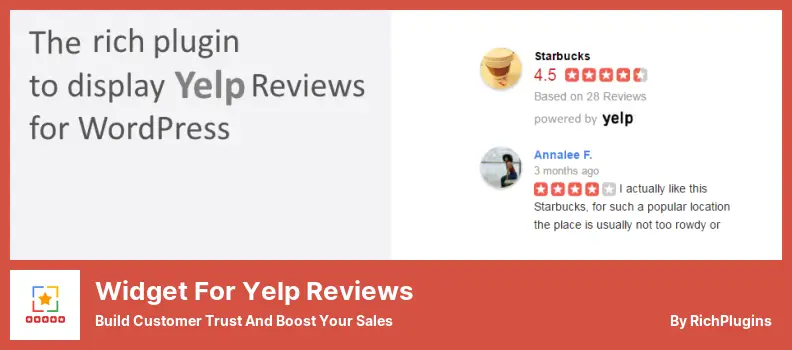 Widget for Yelp Reviews Plugin - Build Customer Trust and Boost Your Sales