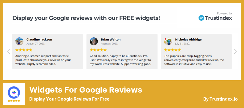 Widgets for Google Reviews Plugin - Display Your Google Reviews for Free