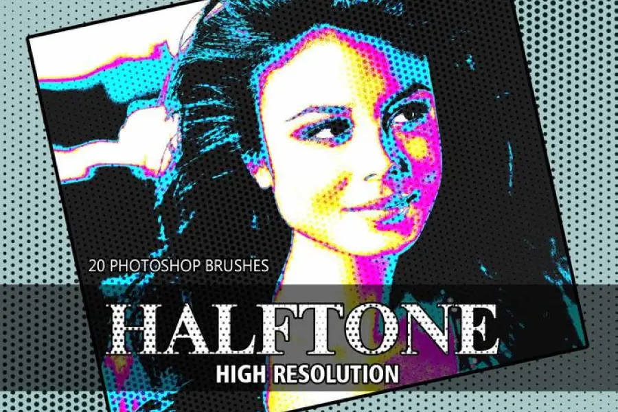 20 Halftone PS Brushes Abr. Vol.1 - 
