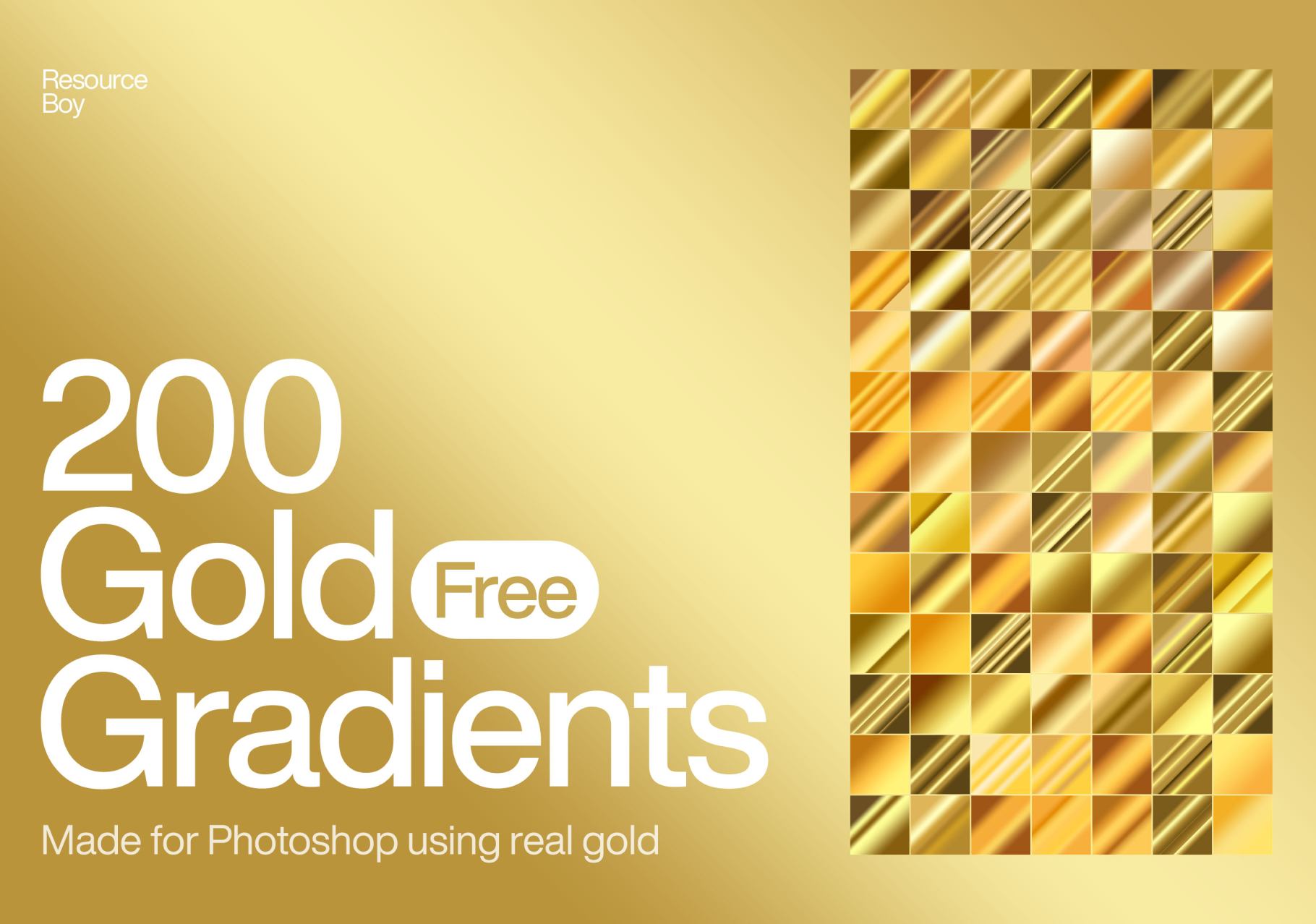 200 Gold Photoshop Gradients - 