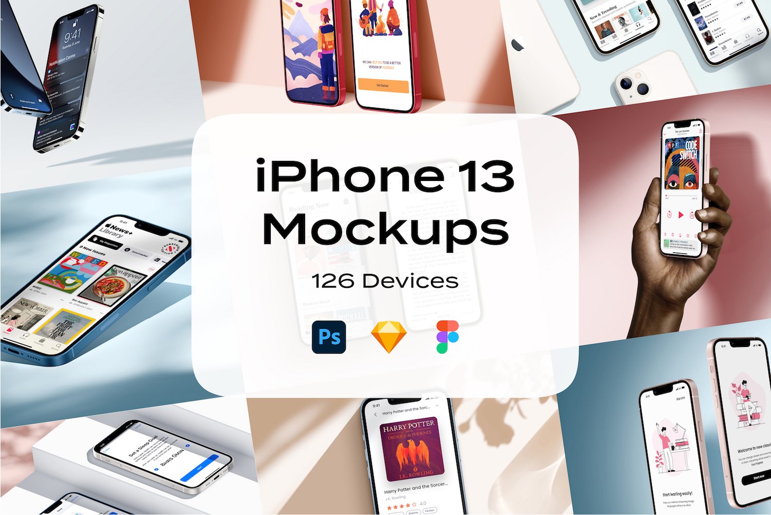 iPhone 13 mockup Psd Sketch Figma - 