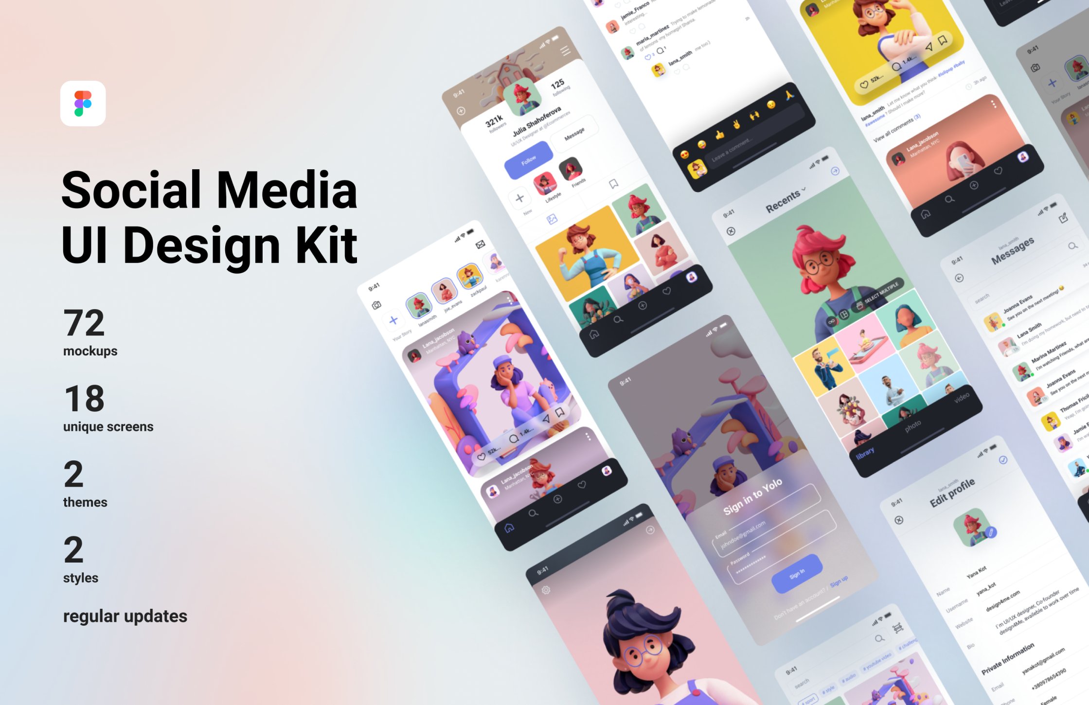 Social Media UI Kit (for Figma) - 