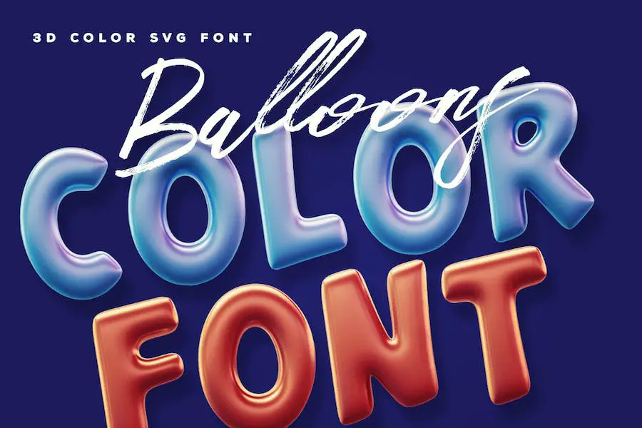 Balloons Color Font - 