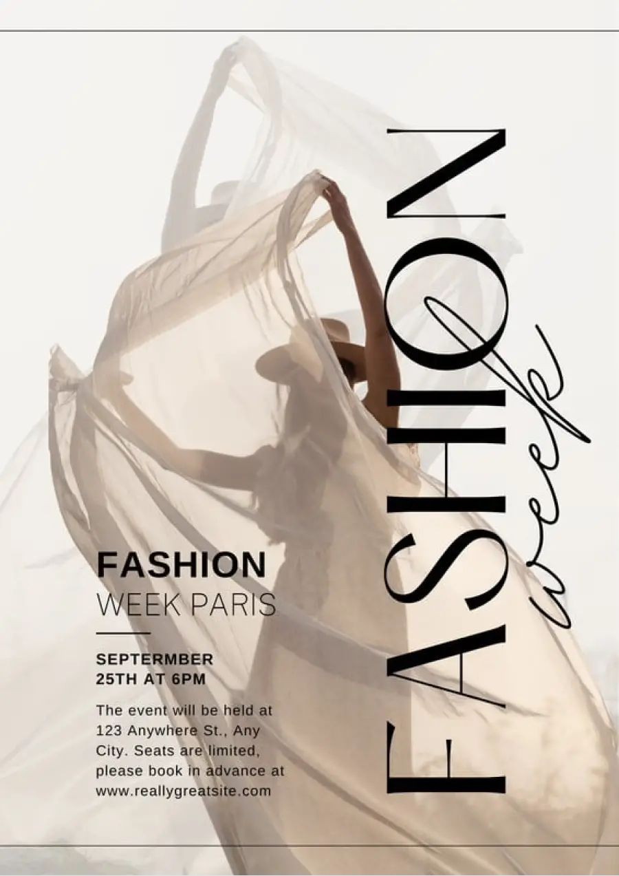 Neutral Elegant and Stylish Fashion Week Poster - 