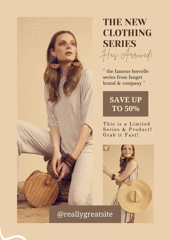 Pastel Brown Modern New Clothing Series Flyer - 