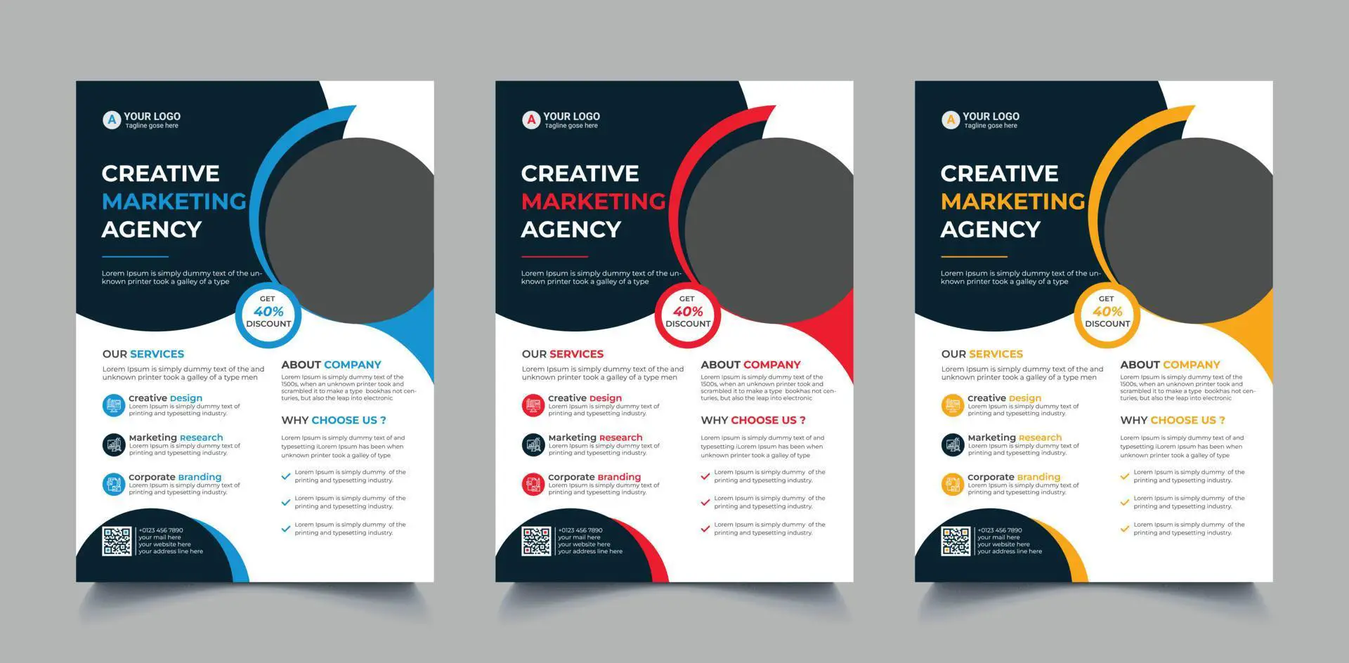 corporate flyer template Free Vector - 