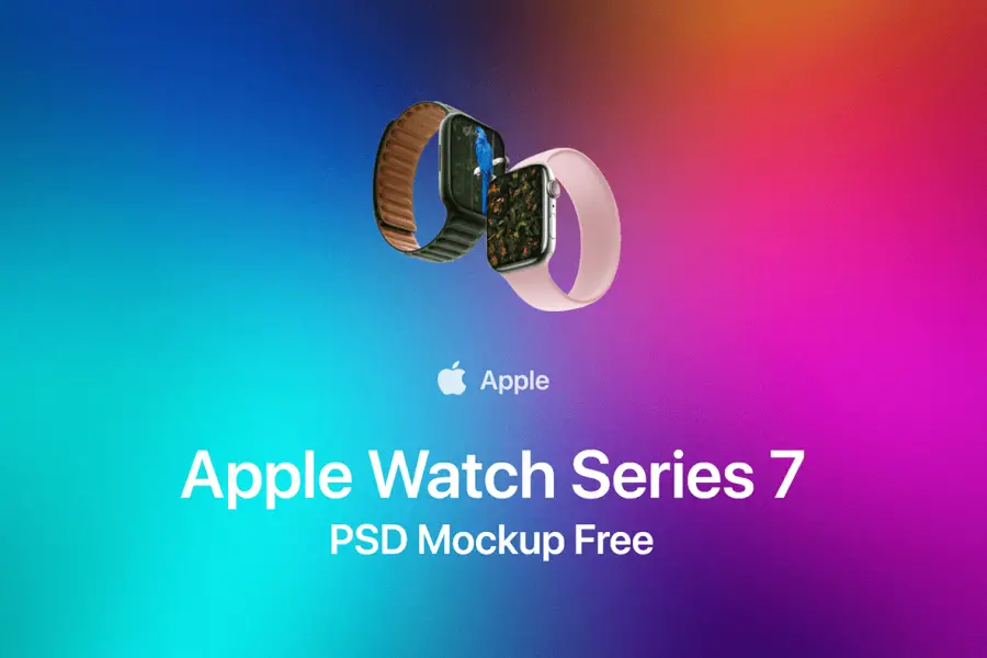 Apple Watch Series 7 Mockup PSD Free - 