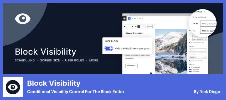 Block Visibility Plugin - Conditional Visibility Control for the Block Editor