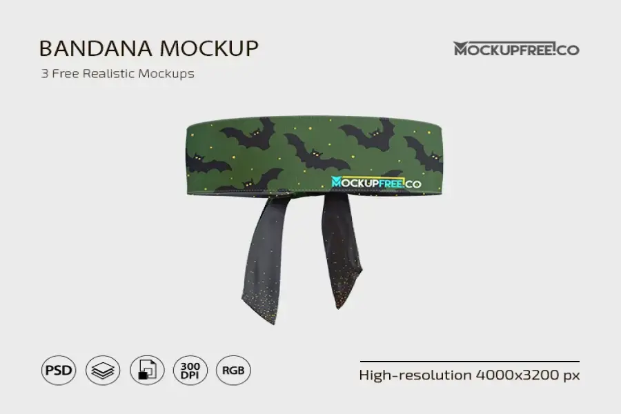 Free Bandana Mockup - 