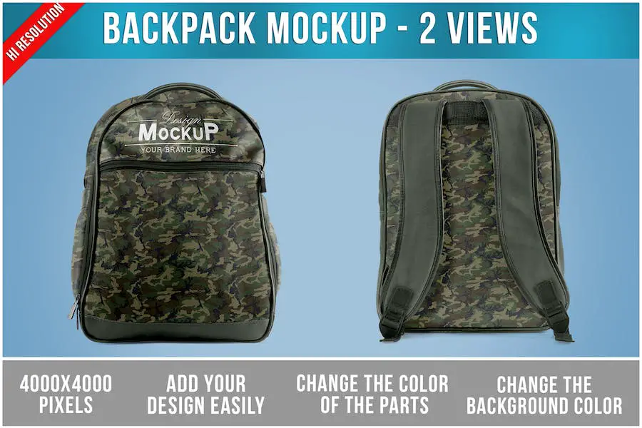 Backpack Mockup Template - 