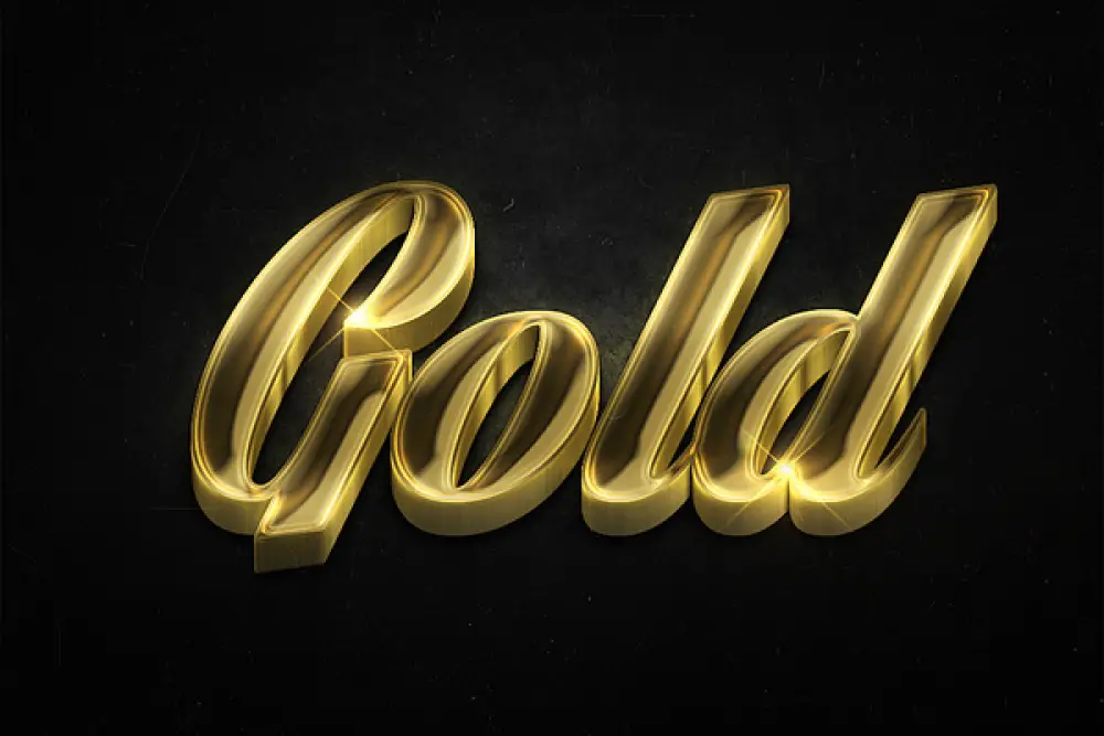 11 3d shiny gold text effects preview - 
