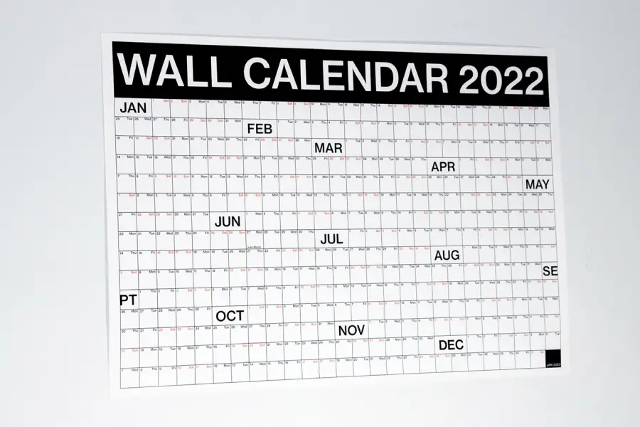 WALL CALENDAR 2022 - FREE DOWNLOAD - 