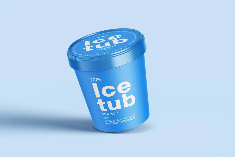 Free Ice Cream Tub Mockup - 