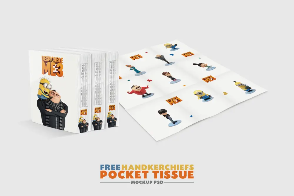Free Handkerchiefs Pocket Tissue Mockup PSD - 