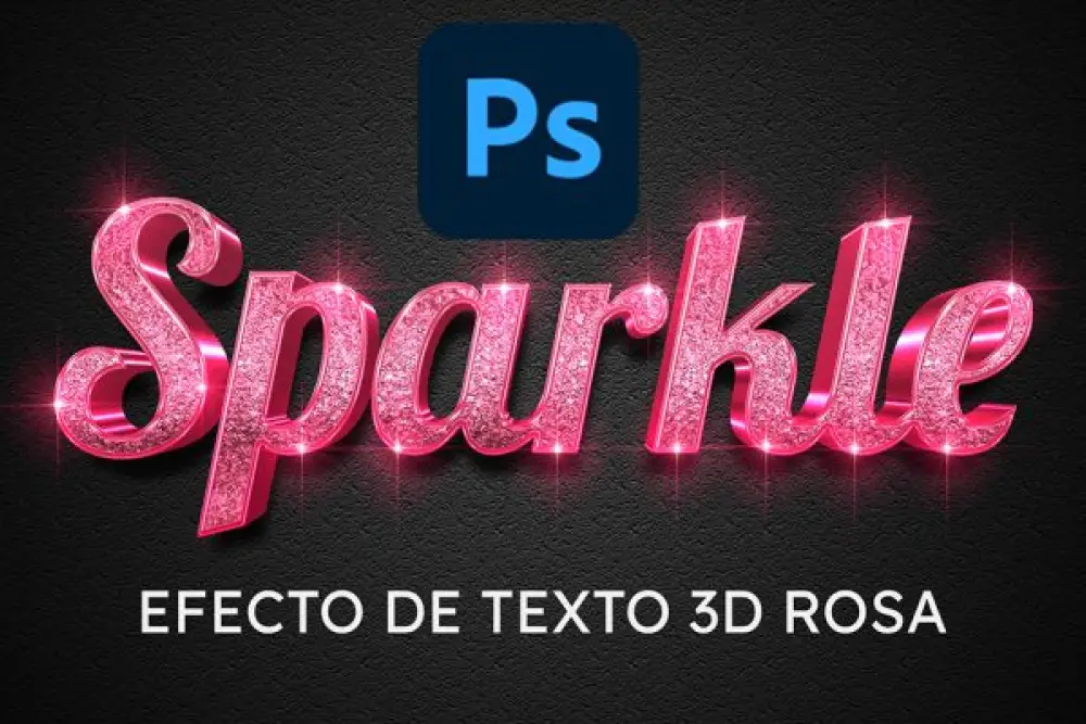 3D Pink Glossy Photoshop Text Effect - 