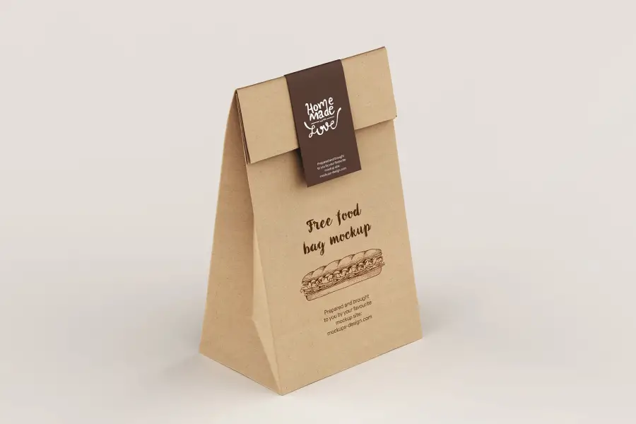 Free paper delivery bag mockup - 
