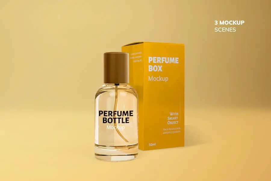 Perfume With Box Mockup - 