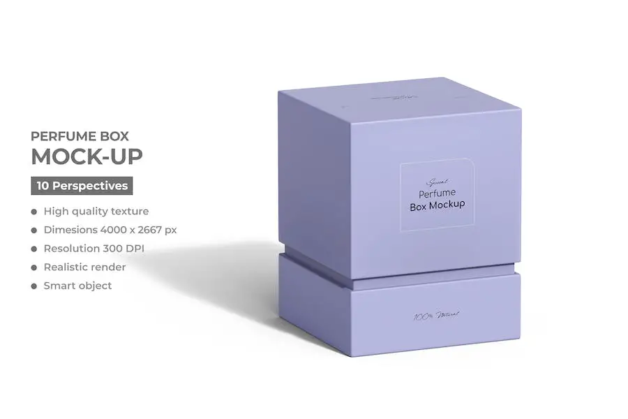 Custom Perfume box packaging PSD mockup - 