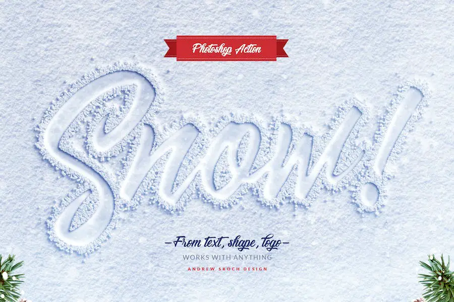 Snow Lettering - Photoshop Action - 