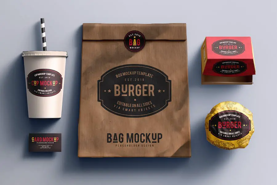 Free French Fries, Burger & Paper Cup Packaging Mockup PSD Scene - Good  Mockups