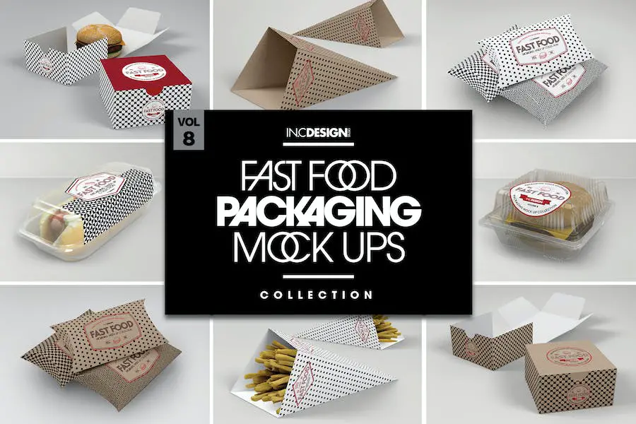 Fast Food Boxes Vol.8: Take Out Packaging Mockups - 