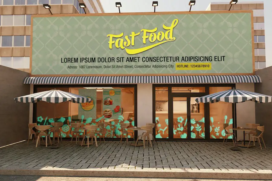 The Mockup Branding For Fast Food Outlets - 