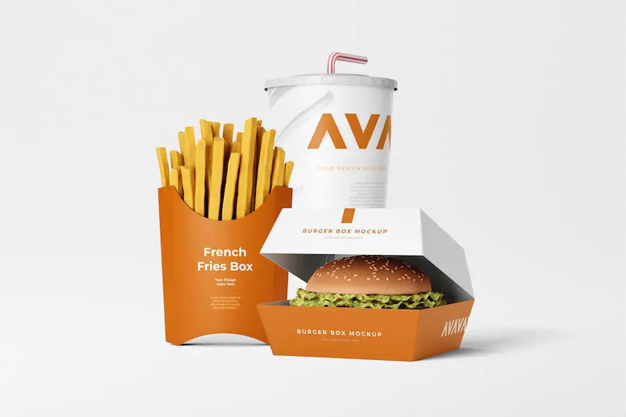 Premium PSD  Eco friendly fast food packaging mock-up