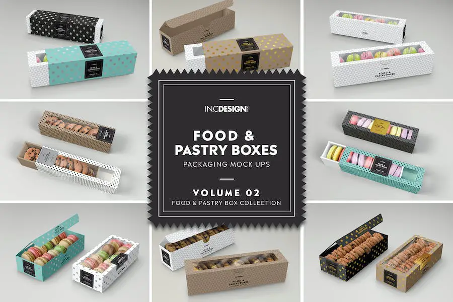 Food Pastry Boxes Vol.2: Packaging Mockups - 