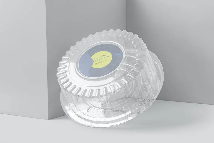 Disposable Round Cake Container Mockups - 