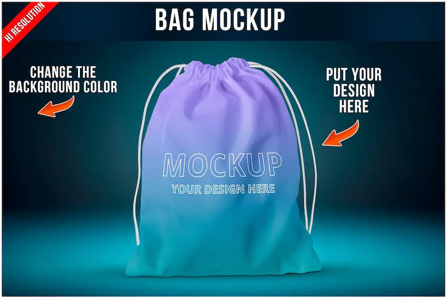 Drawstring Bag Mockup - 