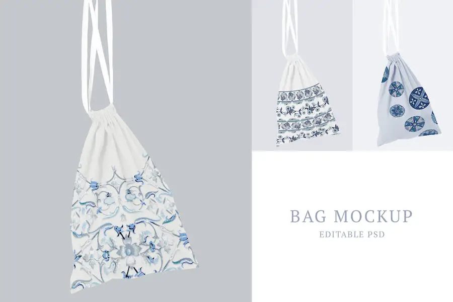 Drawstring pouch bag mockup design - 