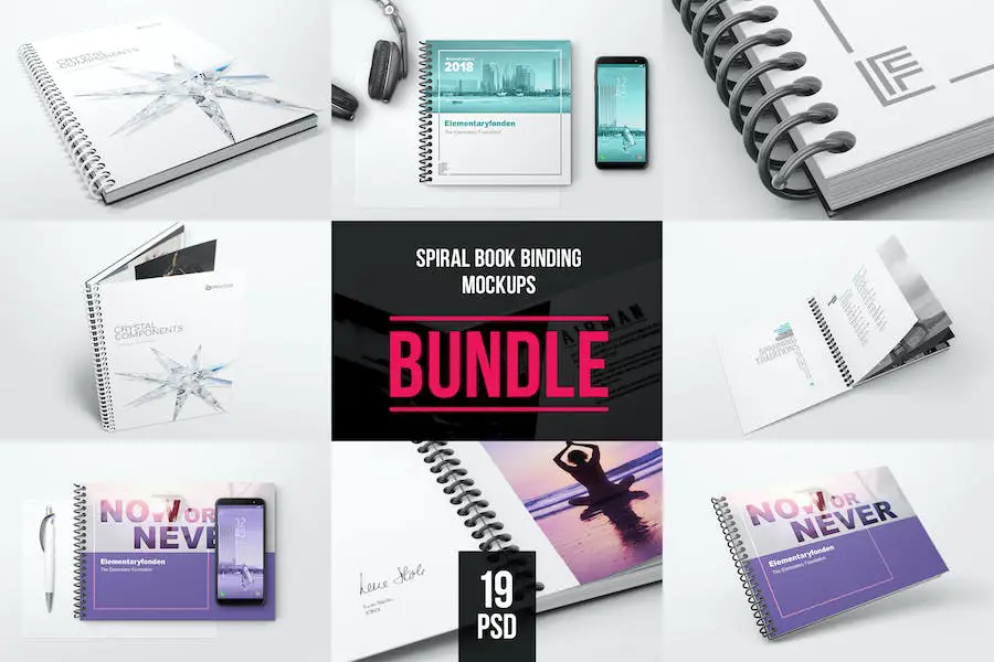 Spiral Book Binding Bundle Mockups - 