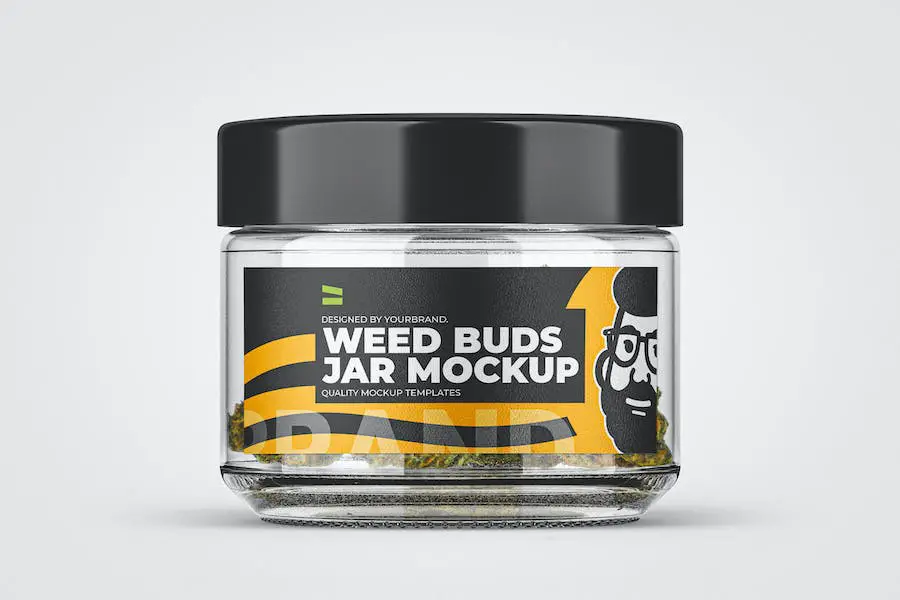Weed Buds Jar Mockup - 