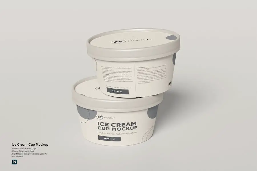 Ice Cream Cup Mockup - 