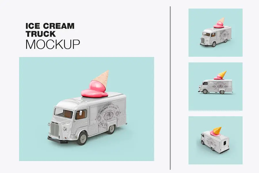 Ice Cream Food Truck Mockup - 