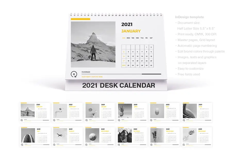 Desk Calendar Template - 