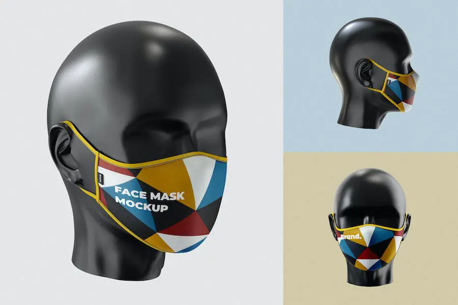 Face Mask Mockup Template - 