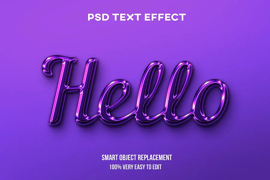 Purple glossy text effect - 