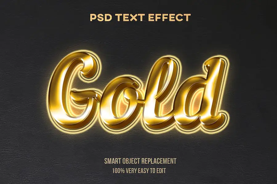 Gold shiny glossy text effect - 