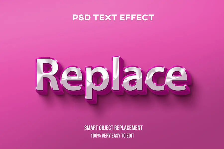 Pink silver glossy text effect - 