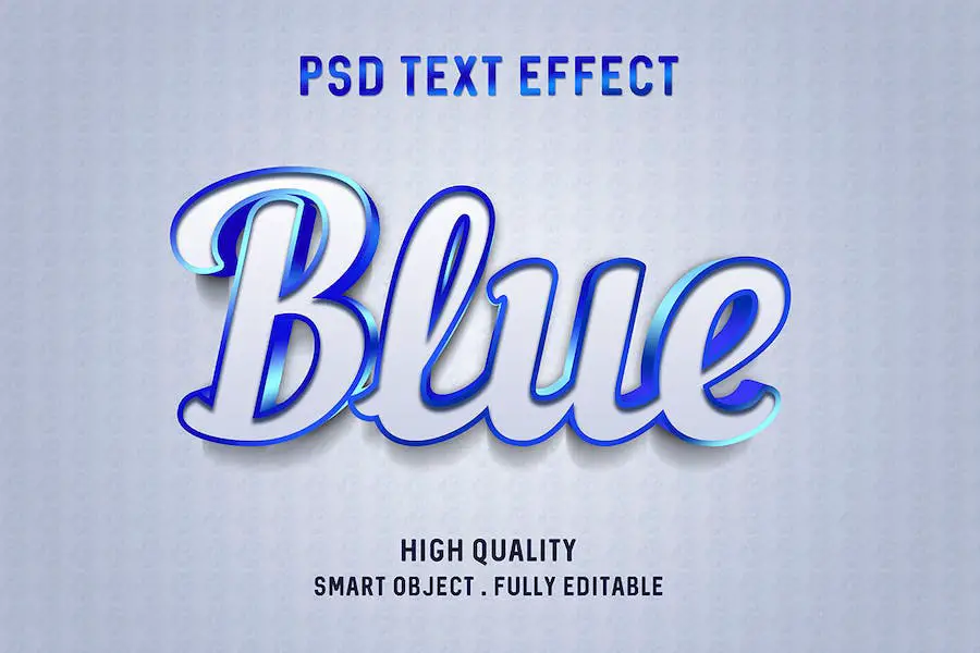 Blue Outline glossy text effect - 