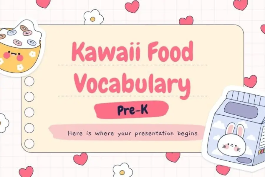 Kawaii Food Vocabulary for Pre-K - 