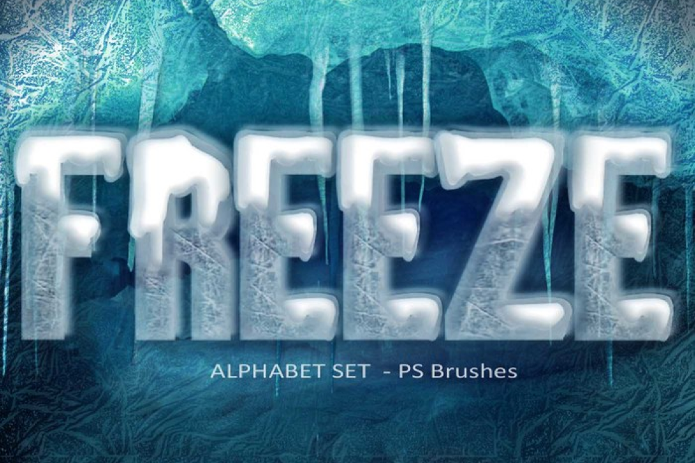 20 Freeze Alphabet Set PS Brushes Abr. Vol.8 - 