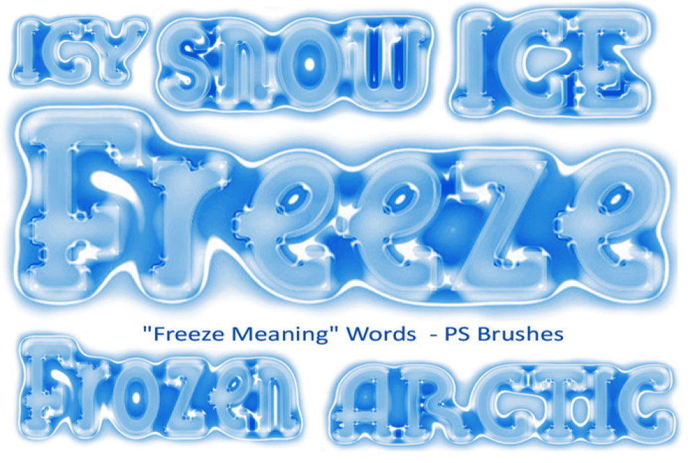 20 Freeze Meaning Words PS Brushes Abr. Vol.9 - 