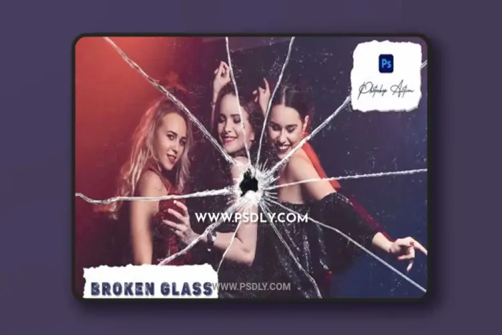Broken Glass Photoshop Action - 