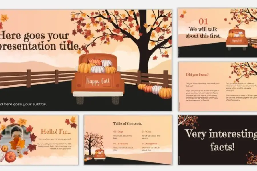 Countryside Fall free slides template. - 