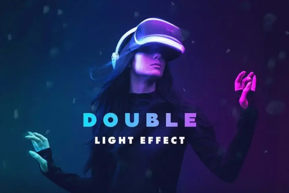 Double Light Photoshop Effect Free PSD - 